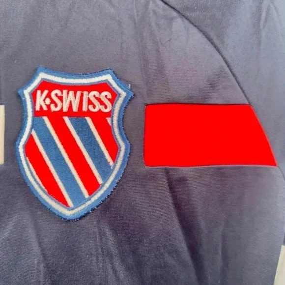 NEW K-Swiss Old Goods Track Jacket Long Sleeve Full-Zip Athletic Fit Navy Mens M